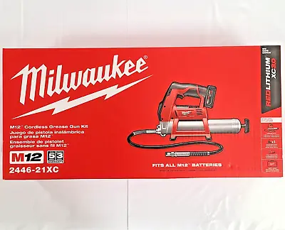 Milwaukee 2446-21XC M12 Cordless 14-Inch Grease Gun Kit (Charger + 3.0 Ah) NEW • $199