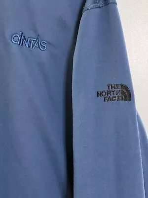 The North Face Jacket Mens XXL Navy Blue 3/4 Zip Long Sleeve Cintas • $24.09