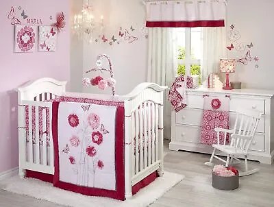 NoJo Butterfly Bouquet 4 Pieces Crib Baby Bedding Set • $54.95