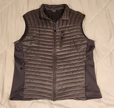 Eddie Bauer Puffer Vest Mens M Gray Goose Down Full Zip First Ascent Outdoor • $29.44