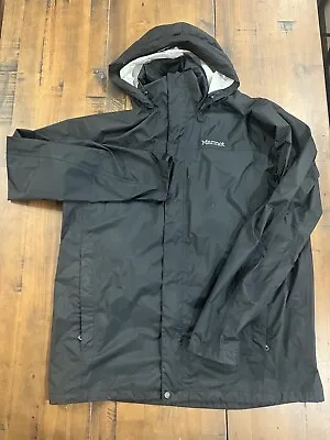 Marmot Men’s PreCip Eco Black Embroidered Logo Full Zip Rain Jacket Large XL • $60