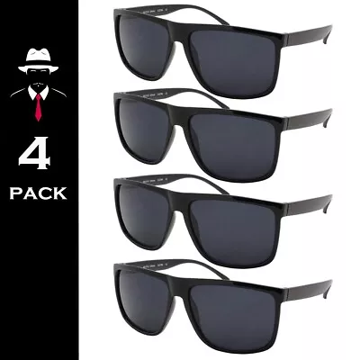 Biker Style Sunglasses Mens 4 Pack Super Dark Terminator Style Sunglasses Blk • $11.95