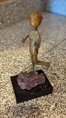 Malcolm Moran Boy Sculpture 6.5  Tall On Crystals • $50