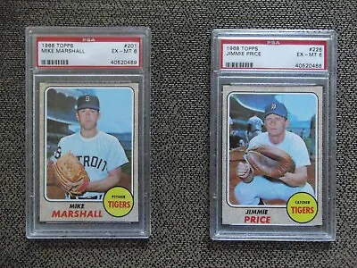 1968 Topps Detroit Tigers Psa 6 Lot-mike Marshall #201 Jimmie Price #226 • $101.89
