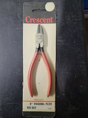 Vintage Crescent 942-6CV 152mm 6   Diagonal Cutting Cutter Red Grip Pliers USA • $19.99