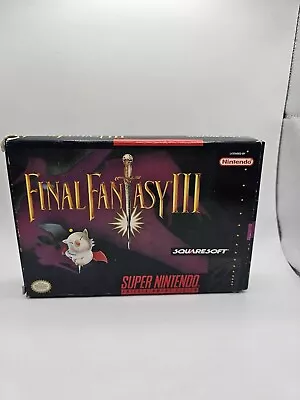 Final Fantasy III 3 SNES Super NintendoAuthentic Game Box InsertMap No Manual • $365.80