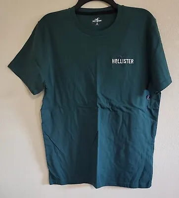 Hollister Men's Embroidered Crewneck T-Shirt Short Sleeve Dark Teal Size Large  • $19.99