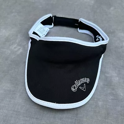 Callaway Visor Hat Cap Strap Back Women Black White Polyester Golf Golfer Sports • $14.99