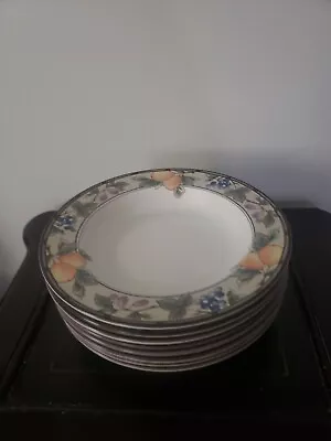 4 Mikasa Intaglio CAC29 Garden Harvest Salad Pasta Soup Rimmed  Bowls GUC • $15.99