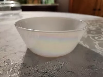 Vintage Moonglow White Iridescent Federal Glass Berry Bowls. Single Bowl • $0.99
