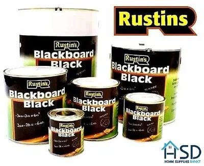 Rustins Blackboard Paint Quick Dry Black Board Matt Black School Wall Chalkboard • £10.39