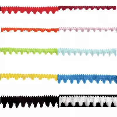 £2.80 • Buy 7mm Pom Pom Narrow Trim Craft Decorative Ribbon Essential Trimmings