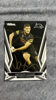 $25 • Buy Signed Nathan Cleary Penrith Panthers 2023 NRL Traders Card 102 Gold Pen