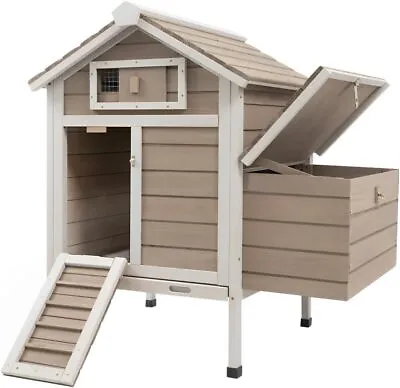 Chicken Coop Rabbit Hutch With Removable Trays Raised Hen House With Nesting Box • $140.99