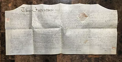 Rare Vintage Original 1802 Pennsylvania Land Deed Indenture 23”x11” • $125