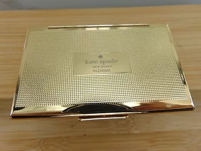 KATE SPADE NEW YORK LENOX GOLD METAL  A  Initial Business Card Case Holder MINT • $19.90