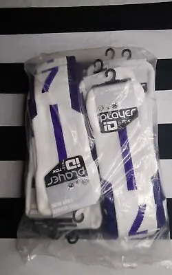 $9.99 • Buy Player ID By TCK Soccer Socks Purple/White #7 - 12 Single Sz L - NEW SEALED