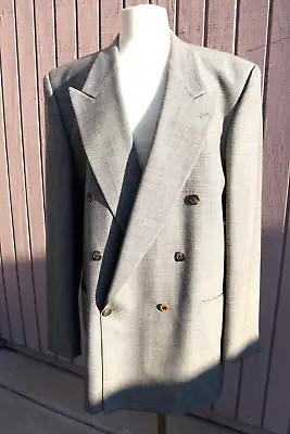 Vintage Wool Blazer Double Breast Men's Tweed Suit Jacket • $62.99