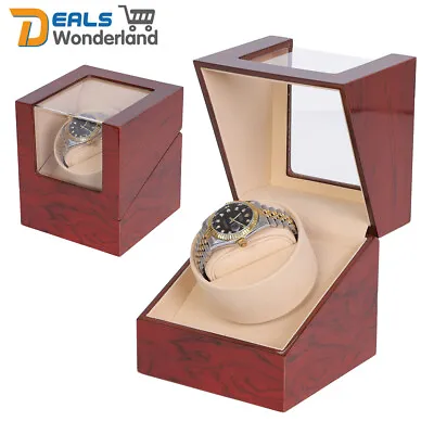 Automatic Rotation Single Watch Winder Box Wooden Display Storage Box Case Gift  • $38.95