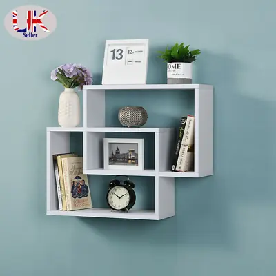 £17.99 • Buy Display Space Saving Multi Compartment Floating Wall Shelves Display Shelf