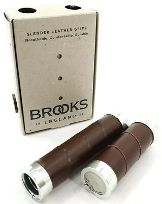 Brooks Slender Leather Lock On Bicycle Grips 100/130mm Antique Brown • $57.91