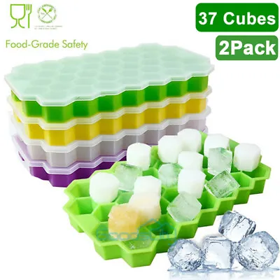 2Pack For Ice Maker Mold 74 Grids Mini Ice Cube Tray Frozen Silicone Trays 2020 • $12.81