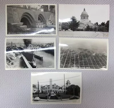 Lot Of 5 WASHINGTON STATE RPPC Vintage Bridge Canals Capitol Bldg Etc Unused • $24.45