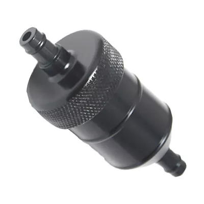 $7.78 • Buy 8mm 5/16  Aluminium Inline Oil Fuel Petrol Diesels Filter Universal - Black