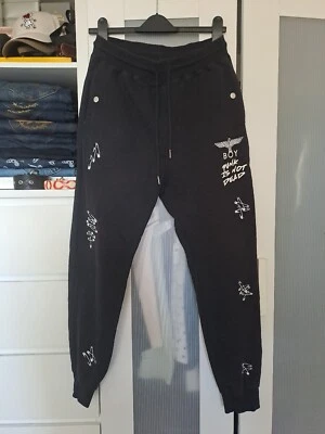 £25 • Buy BOY LONDON - PUNK IS NOT DEAD Embroidered SAFETY PIN Joggers Black Medium M 