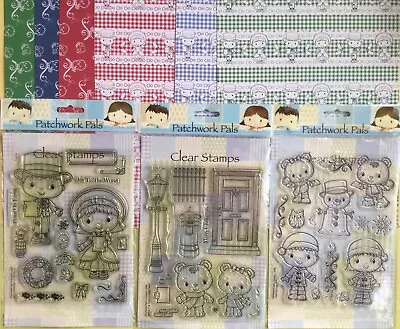 Kanban Christmas & Winter Fun Clear Stamps & A4 Background Cards - Kit • £4.50