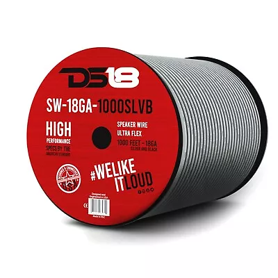 DS18 SW-18GA-1000SLVB 18-GA Car Audio Speaker Wire 1000 Feet Silver • $72.95