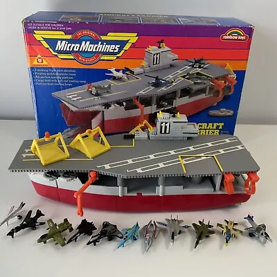 Vintage 1988 Galoob Micro Machines Playset - Aircraft Carrier + Jets BOXED • $12.42