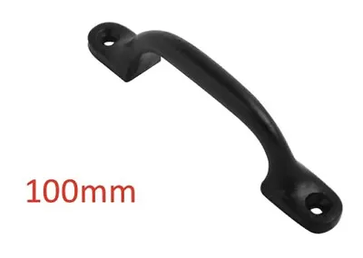 Cast Iron Black Door Pull Handle 4” 100mm Inch Shed Garden Door Gate Sash D • £3.39