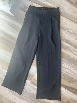 Zara Navy Wide Leg Trousers Cargo Style • £12