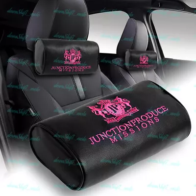 X2 Pink Embroidery Car Neck Rest Pillow Headrest Cushion JP JUNCTION PRODUCE VIP • $26.88