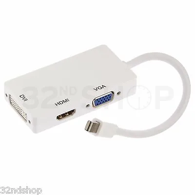 Mini Display Port DP To HDMI VGA DVI Adapter For Microsoft Surface Pro 3 2 1 Mac • £4.99