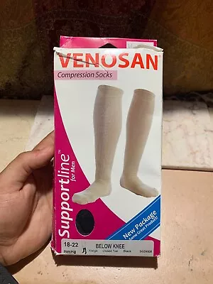 Venosan Supportline For Men Compression Socks XLarge 18-22 MmHG Below Knee Black • $39.95