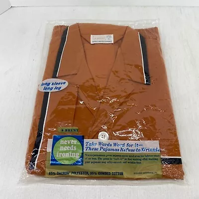 Vintage  50’s NIP BRENT~ Men's Size Orange Long Sleeves Long Legs L (41-44) • $85.63