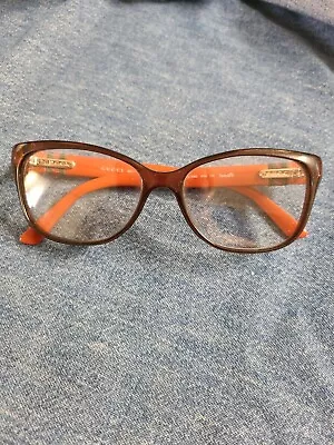 Gucci GG  Rectangle Eyeglasses Burnt Orange Arms BROWN Script Lenses 3683 Womens • $49.99