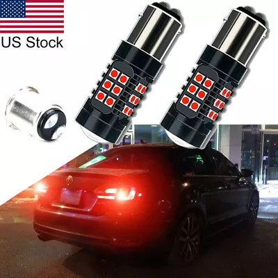 1157 LED Red Strobe Flashing Brake Tail Stop Light Bulbs For VW Jetta 2012-2018 • $18.99