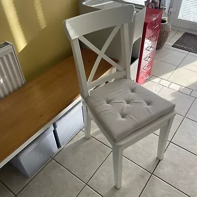 IKEA Ingolf Chair With Cushion. White • £35.50