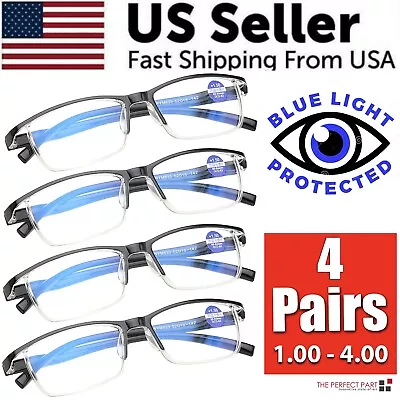 4 Pairs Anti-Blue Light Reading Glasses HD Lenses Spring Hinge Readers Unisex • $14.49