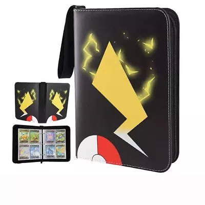 Pokemon Pikachu Card Binder Album 4-Pocket 50 Sleeves Fit 400 Cards • $11.99