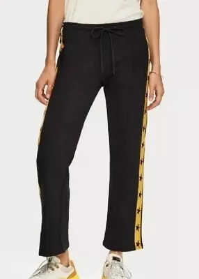 Maison Scotch Scotch & Soda Black/Yellow La Bande Track Pants Star Trim • $40.49