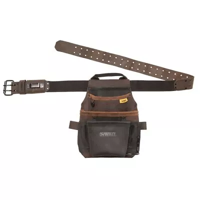 DeWALT DWST550115 Durable Leather Construction Tool Pouch W/ Belt • $59.98