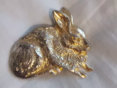 Vintage Mimi Di N Belt Buckle Oversized Gold Plate Rabbit RARE FIND • $65