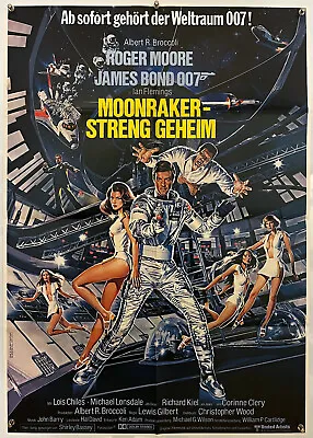 James Bond 007 MOONRAKER Original Vintage 1 Sheet Movie Poster 1979 • $129.95