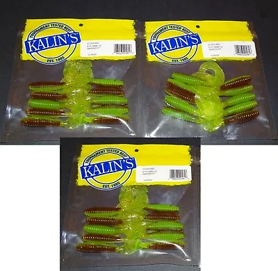 30 Pcs Kalin's 5  Tpl Theart Grubs Fishing Lures 830 Ppkn Chart Tl/3-10 Pks • $14