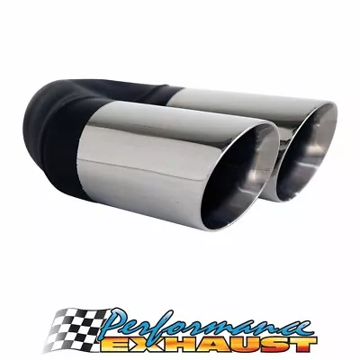 Angle Cut Inner Cone STAINLESS Exhaust Tip - 2.5  Inlet - Twin 3  Outlet • $101