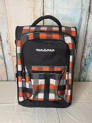 Yak-Pak Rolling Suitcase Luggage Orange White Black 20  X 14  X 8  • $26